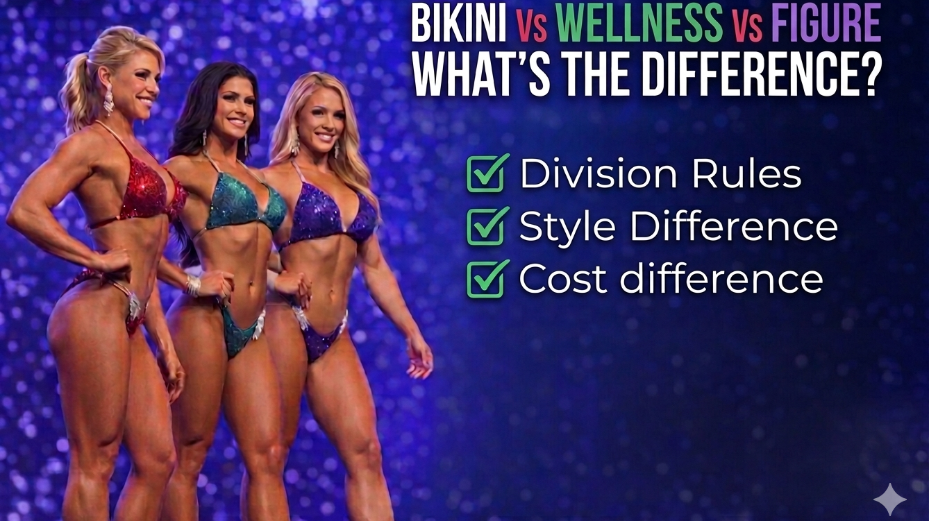 Bikini vs Wellness vs Figure Suits: What's Actually Different? Athletes discussing division rules, style, and cost differences.