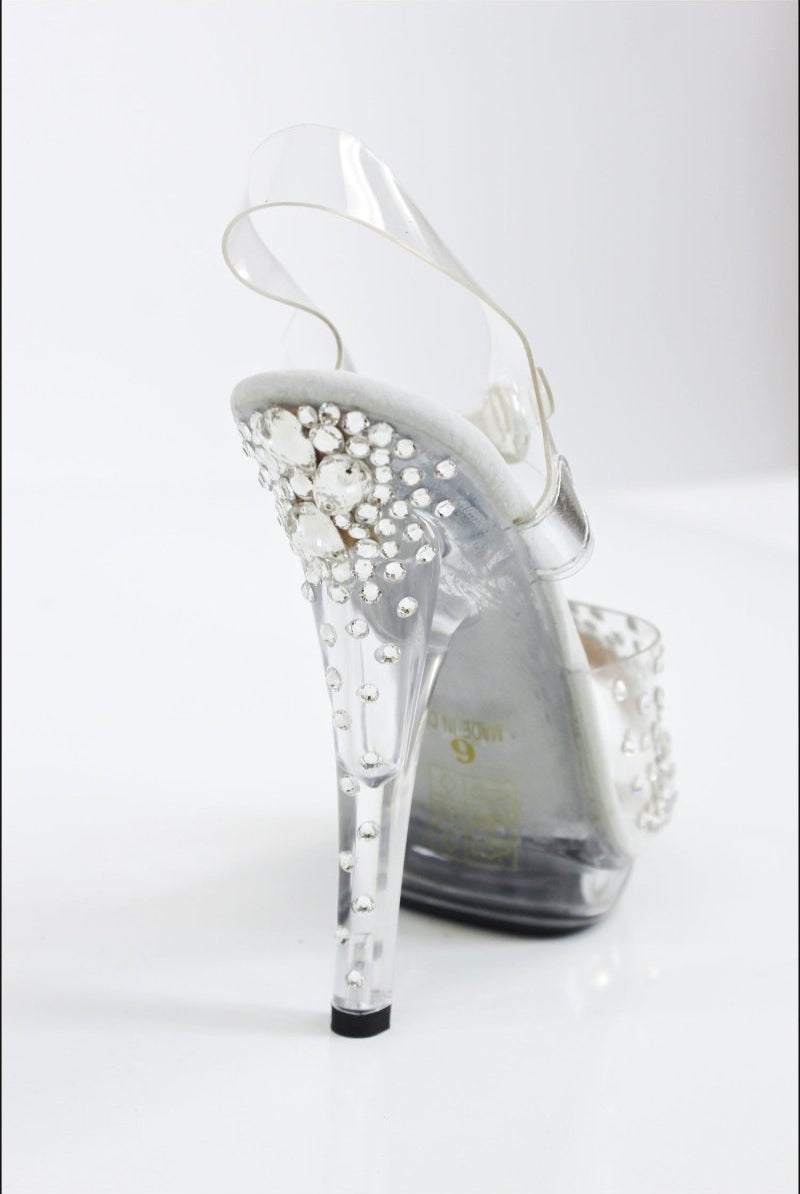 Alma / NPC Competition Heels / 5" Heel Rhinestone Competition Shoes - Saleyla