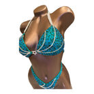 Emerald Wave Figure Competition Suit — Saleyla. Custom-made competition bikini for NPC, IFBB, WBFF. Stage-winning design.