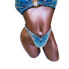 Gradient Blue Figure Competition Suit | Top 34C / Bottom S | Ready to Ship - High-impact sparkle design by Saleyla
