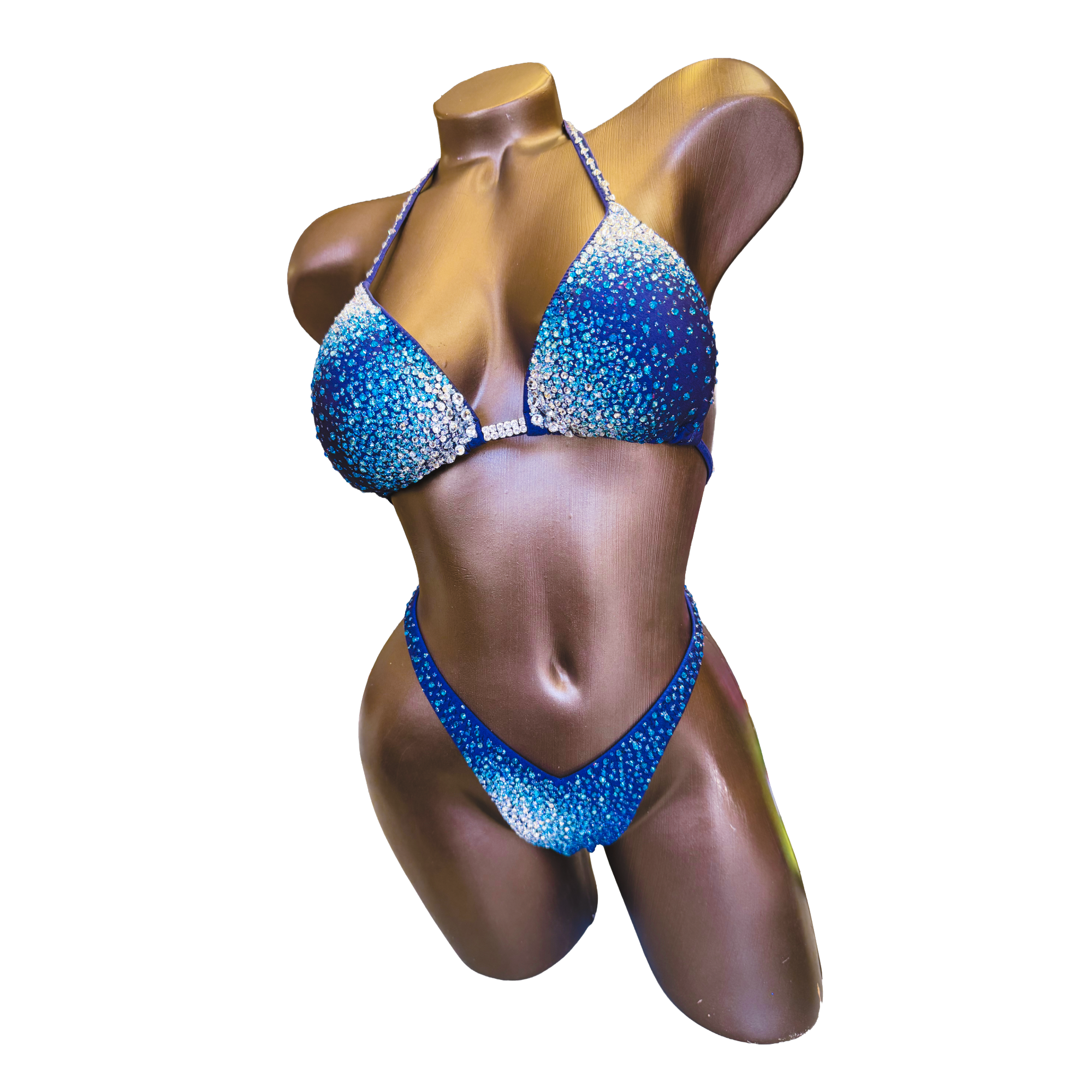 Midnight Blue Figure Competition Suit | Top 34C / Bottom XS | Ready to Ship — Saleyla
