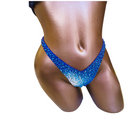 Midnight Blue Figure Competition Suit | Top 34C / Bottom XS | Ready to Ship - sparkling bikini bottom detail by Saleyla