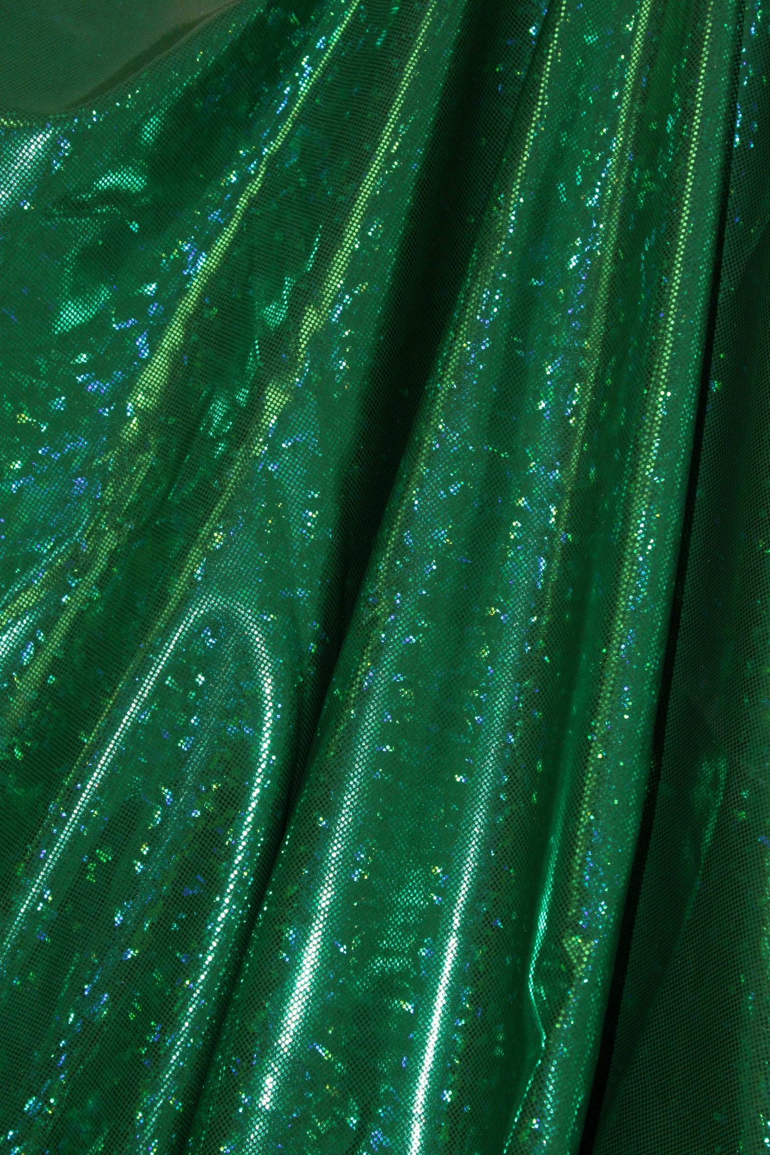Emerald Green Shattered Glass Spandex Fabric Sample