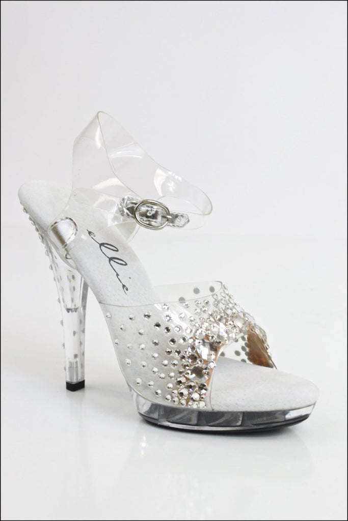 Alma / NPC Competition Heels / 5" Heel Rhinestone Competition Shoes - Saleyla